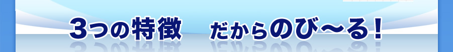 3つの特徴　だからのび～る！