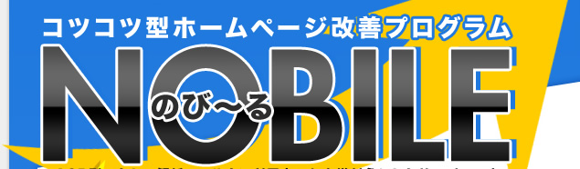 コツコツ型ホームページ改善プログラム NOBILE のび～る ※ASP型アクセス解析ツールをご利用中のお客様対象にしたサービスです。